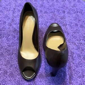 Worthington Dark Brown Peep Toe Pumps
